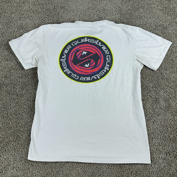 Quiksilver Shirt Mens Large White Red The Mountain And The Wave Short Sleeve - Picture 1 of 9